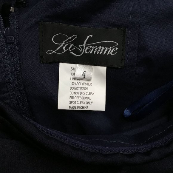 La Femme Off The Shoulder Gown Blue 4 - Picture 4 of 4